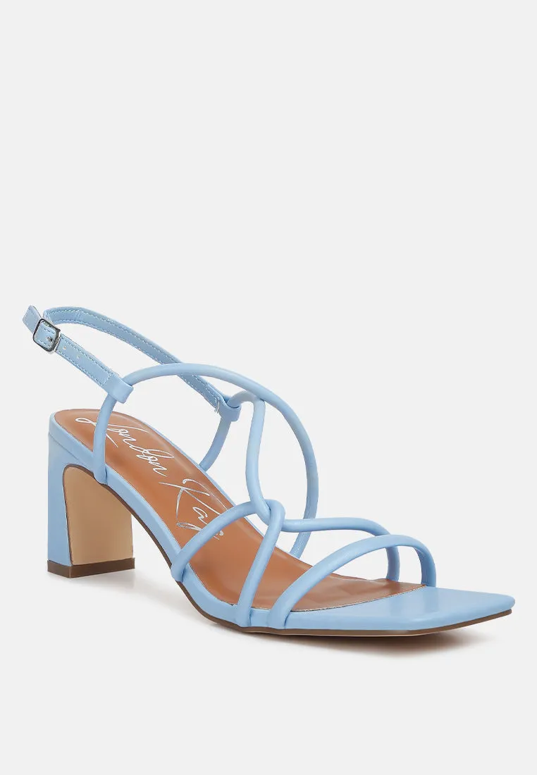 Andrea Knotted Straps Block Heeled Sandals