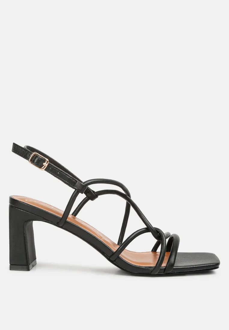 Andrea Knotted Straps Block Heeled Sandals