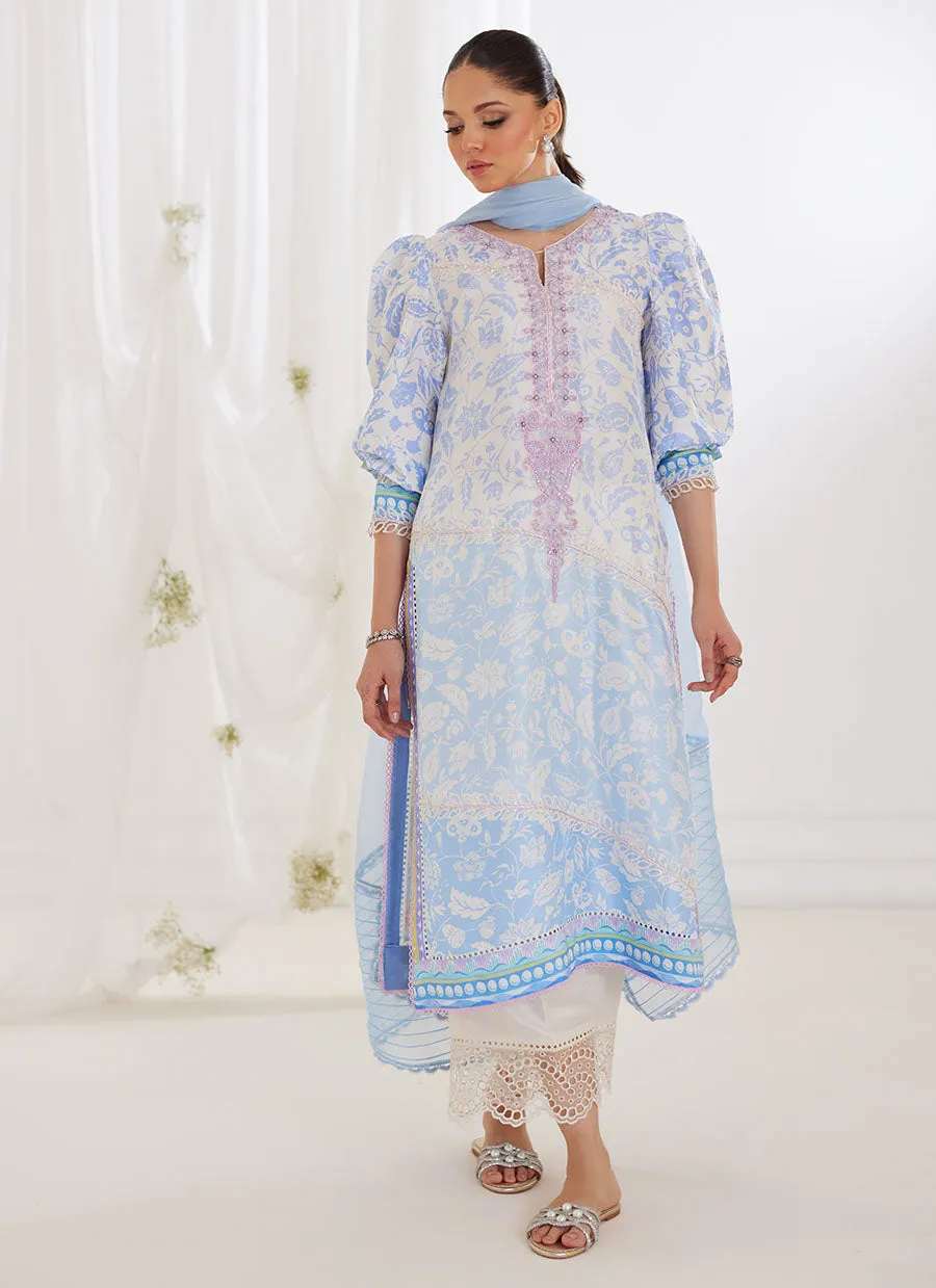 Aurelia Ice Blue Shirt And Dupatta