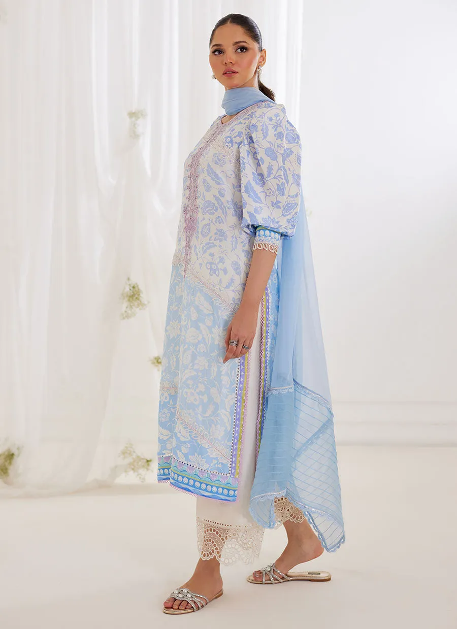 Aurelia Ice Blue Shirt And Dupatta