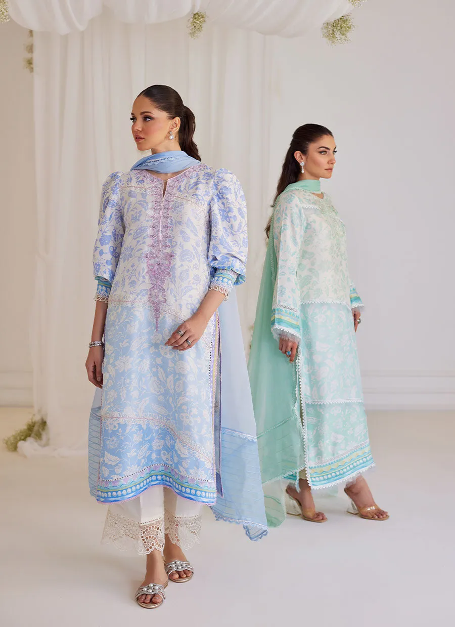 Aurelia Ice Blue Shirt And Dupatta