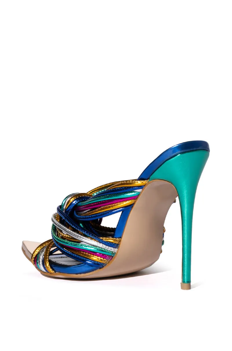 AZALEA WANG FIFI MULTI COLORED STILETTO SANDAL