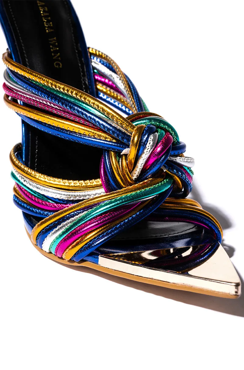 AZALEA WANG FIFI MULTI COLORED STILETTO SANDAL