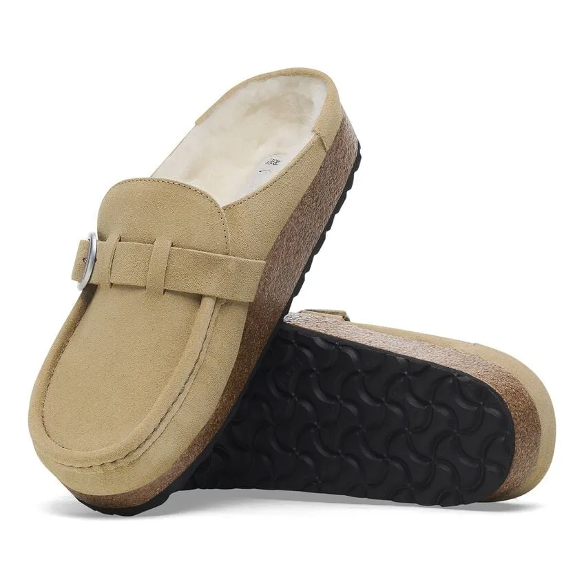 Birkenstock Buckley Shearling Suede Leather Clogs Women's