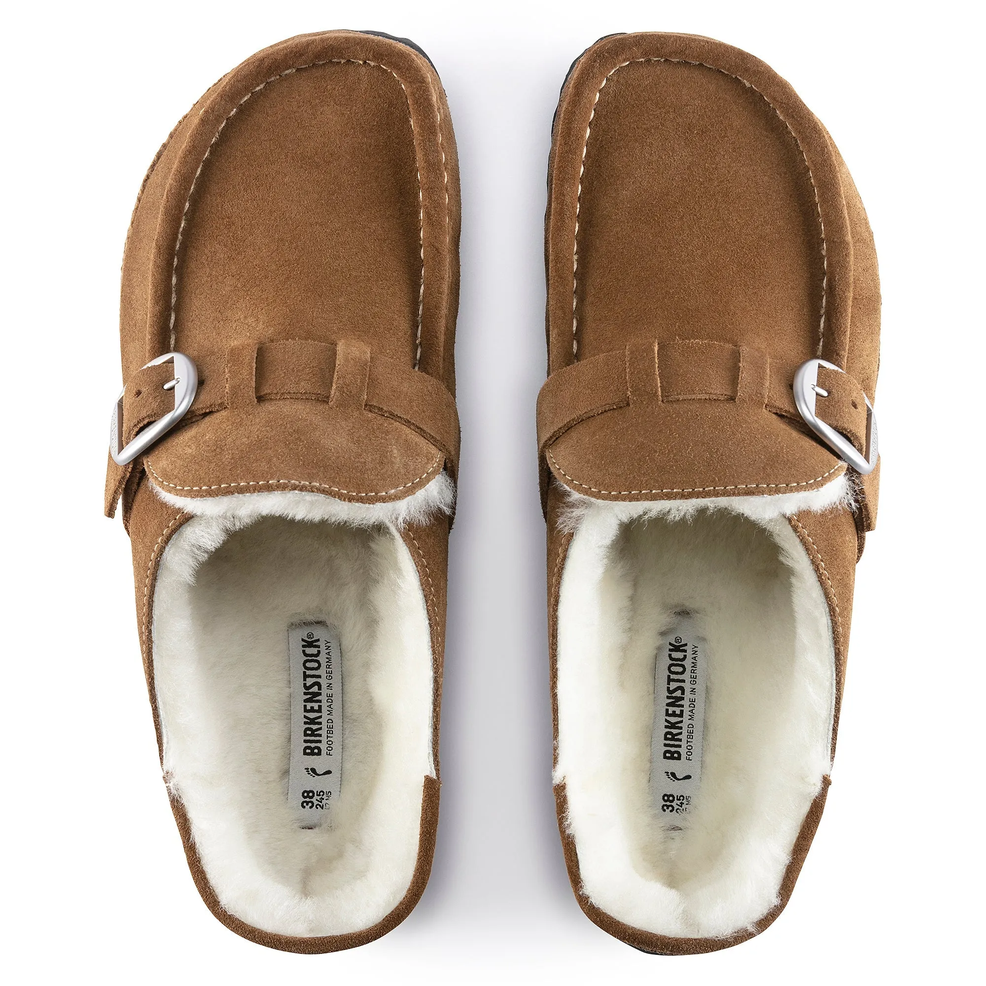 Birkenstock Buckley Shearling Suede Leather Clogs Women's