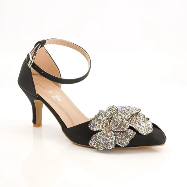 Black Heel Fancy Sandal for women