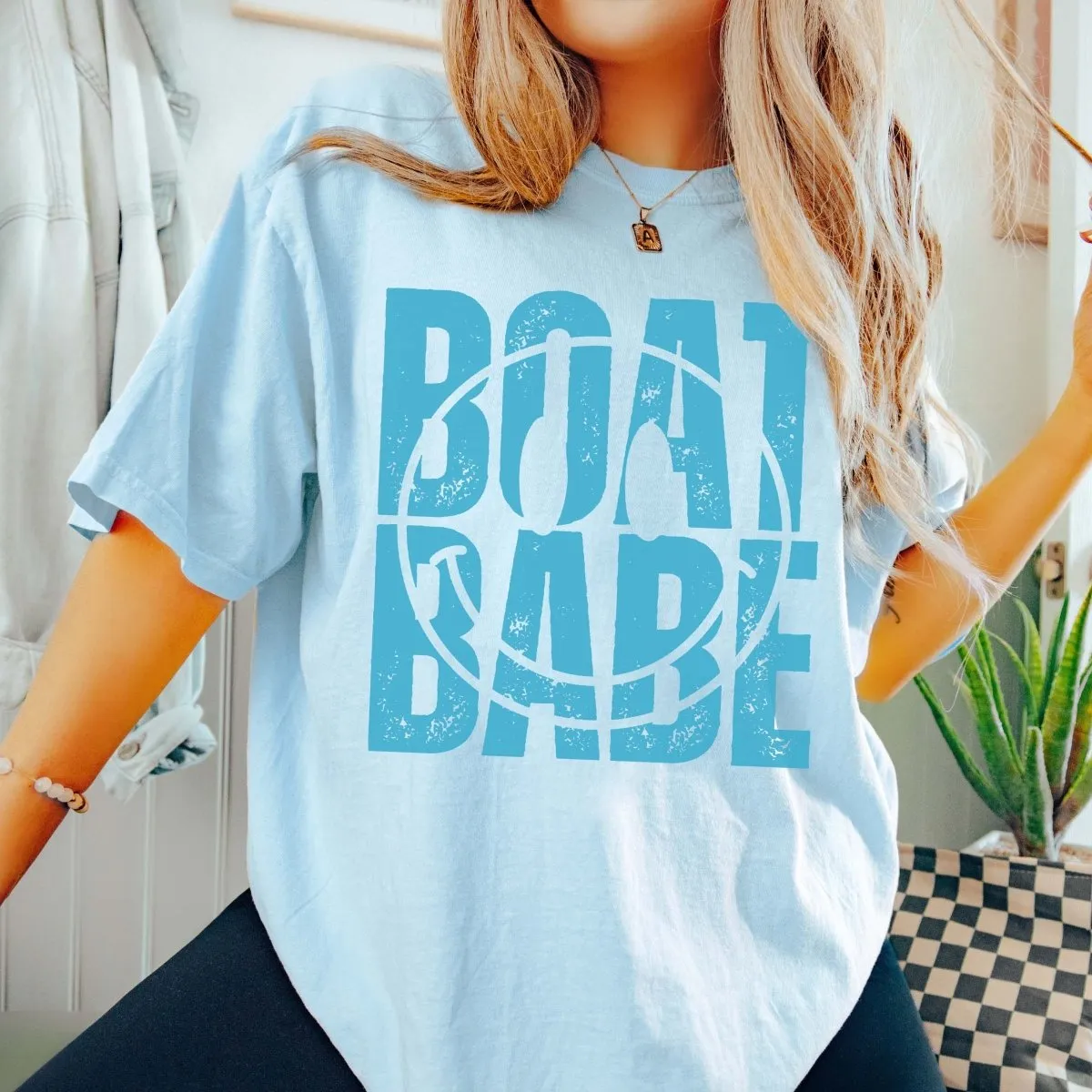 Boat Babe Smile Comfort Color Wholesale Tee - Fast Shipping