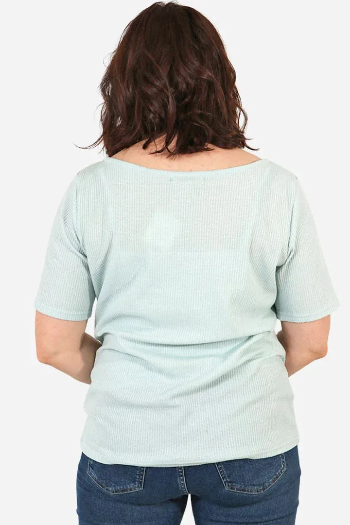 Boat Neck Top - Pale Blue