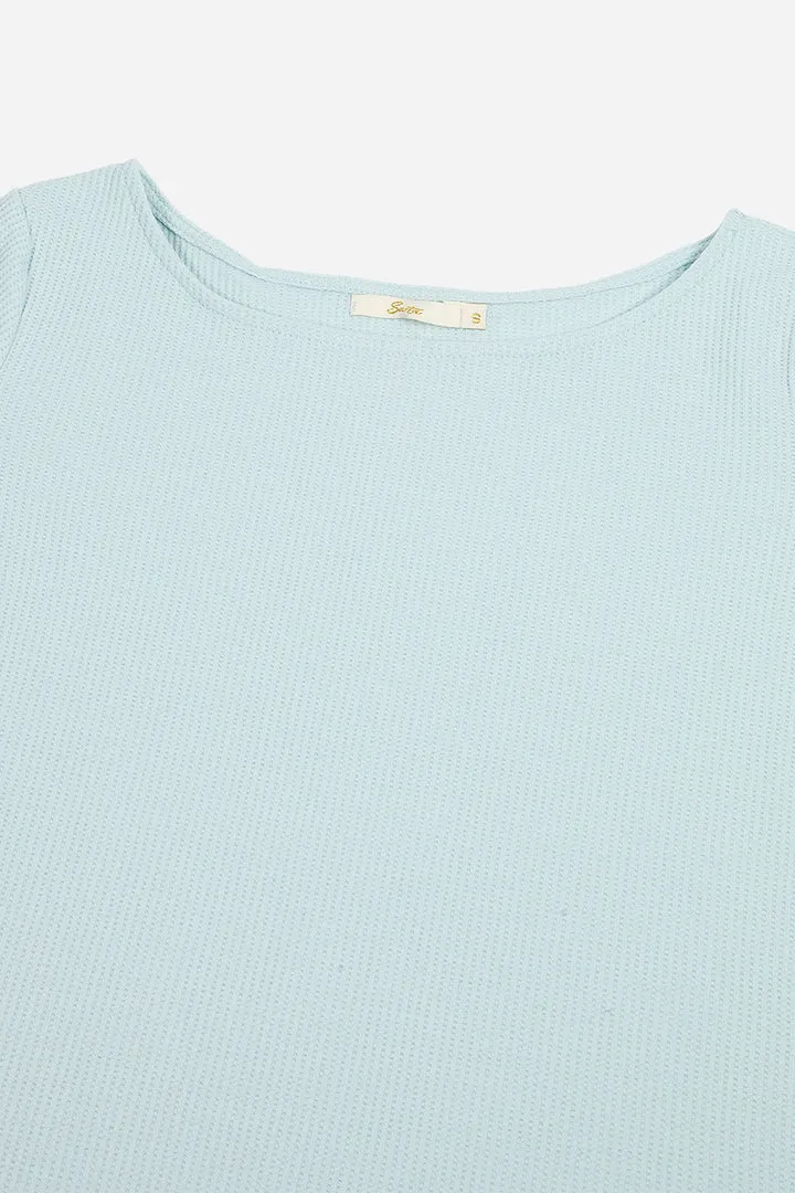 Boat Neck Top - Pale Blue