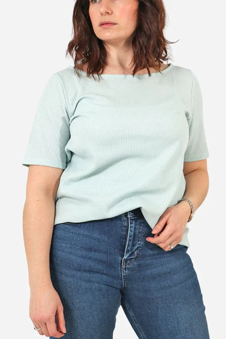 Boat Neck Top - Pale Blue