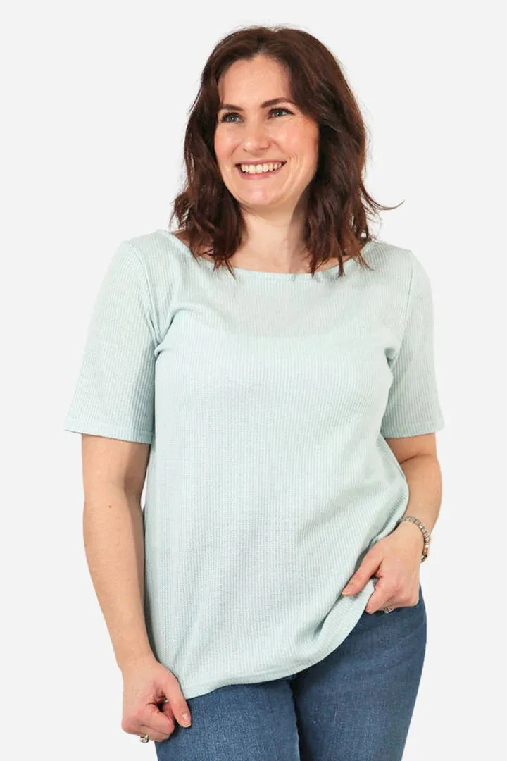 Boat Neck Top - Pale Blue