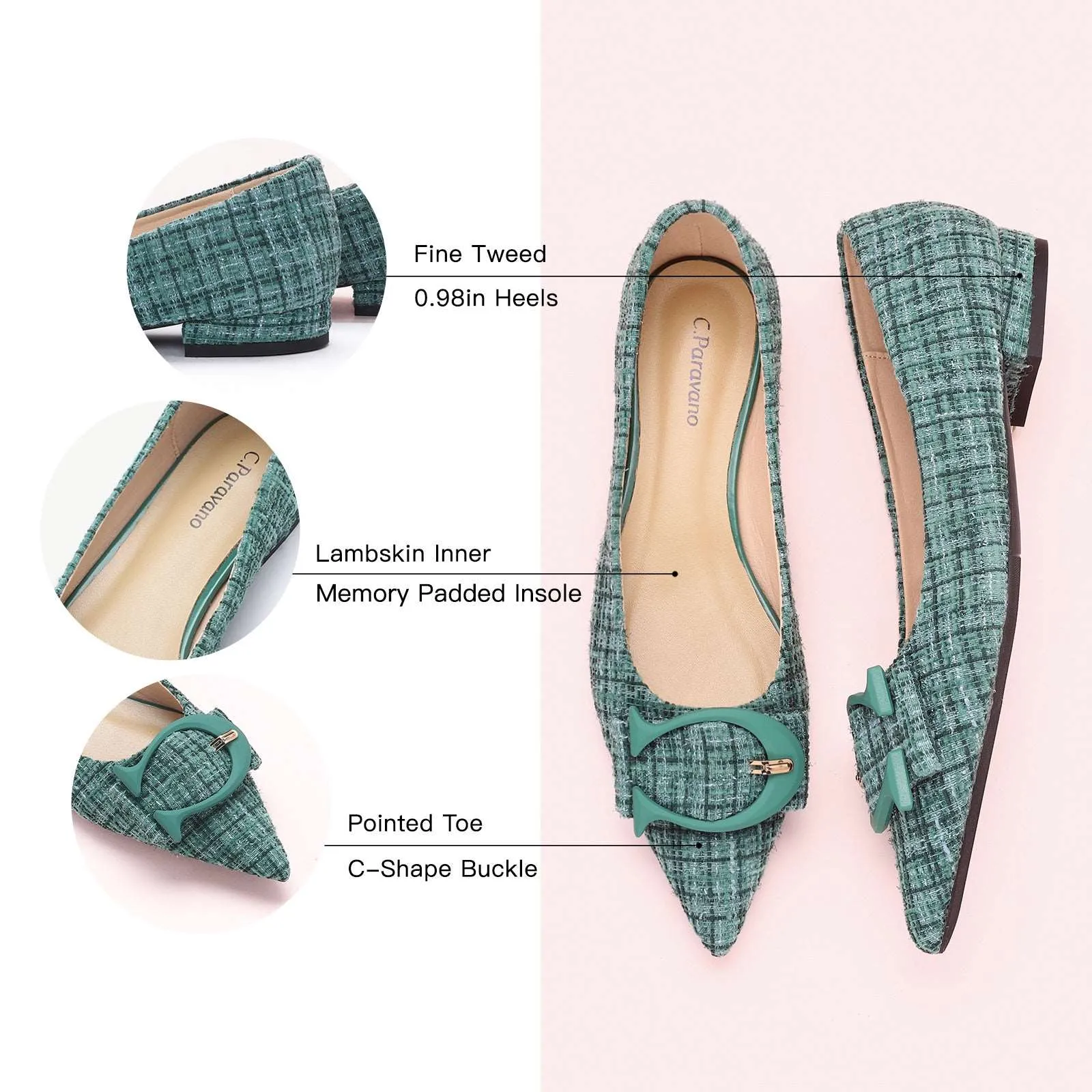 C Buckle Tweed Flats (Aida)