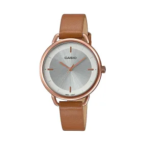 Casio Ladies' Analog Brown Leather Strap Watch LTPE413PL-7A LTP-E413PL-7A