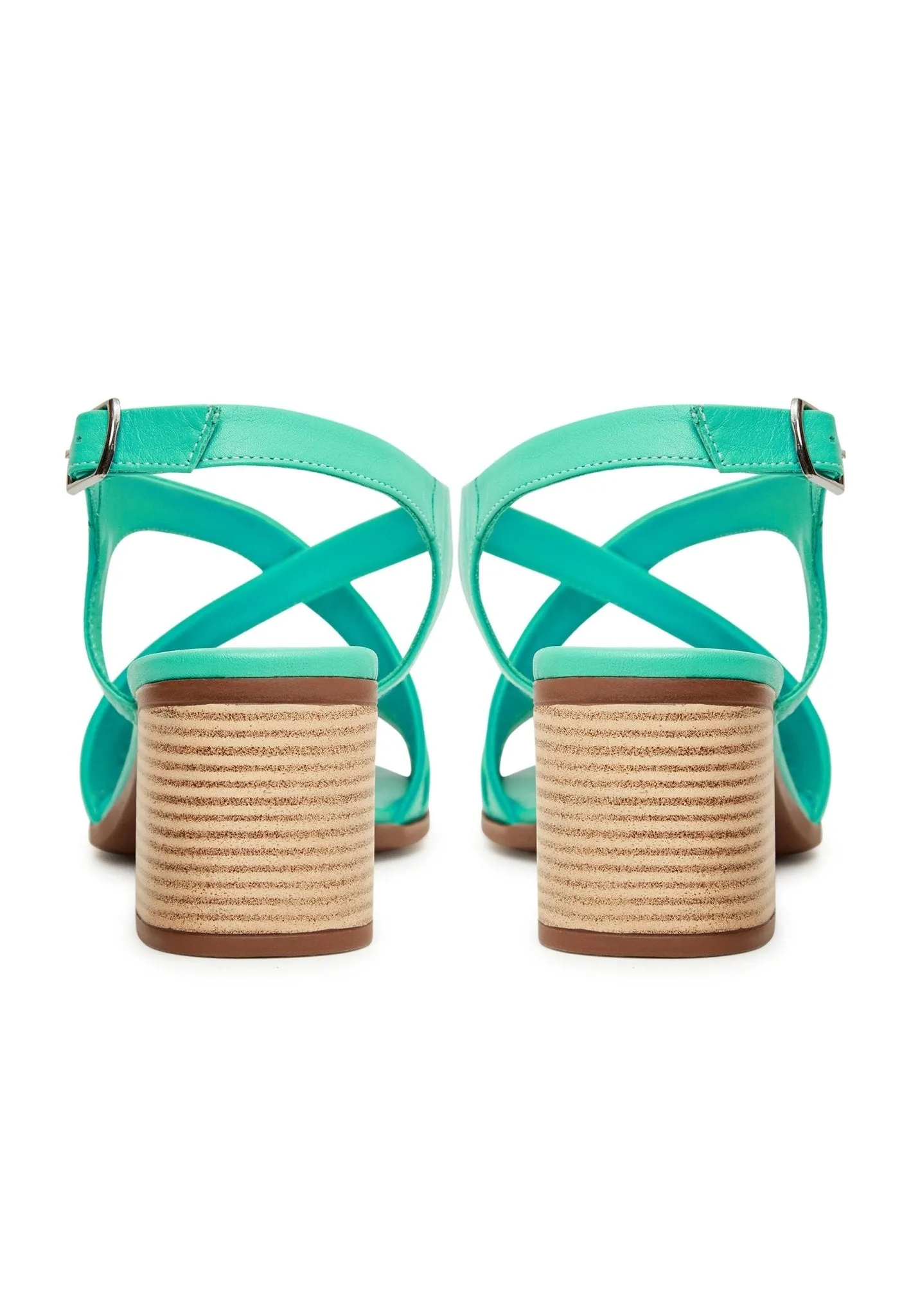 Casual Block Heel Sandals - Green