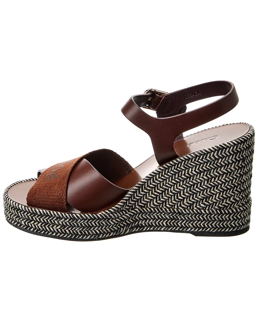 Chloé Leather Wedge Espadrille