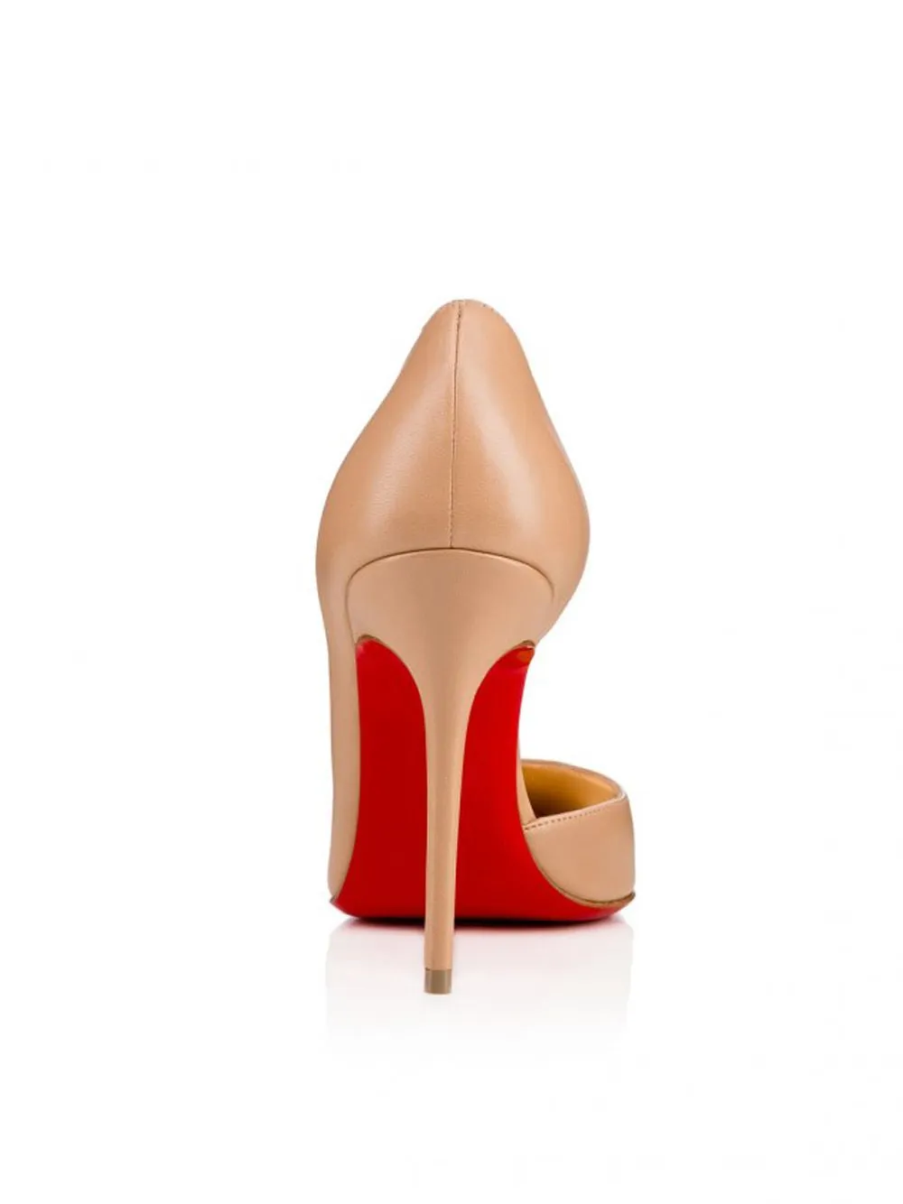 Christian Louboutin Elegant Nude Leather Pumps with Iconic Red Sole