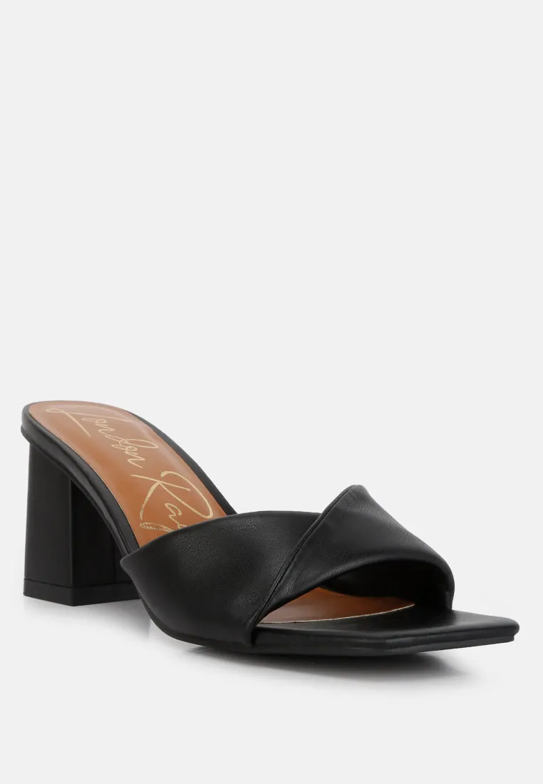 Cityscape Block Heel Slip-On Sandals