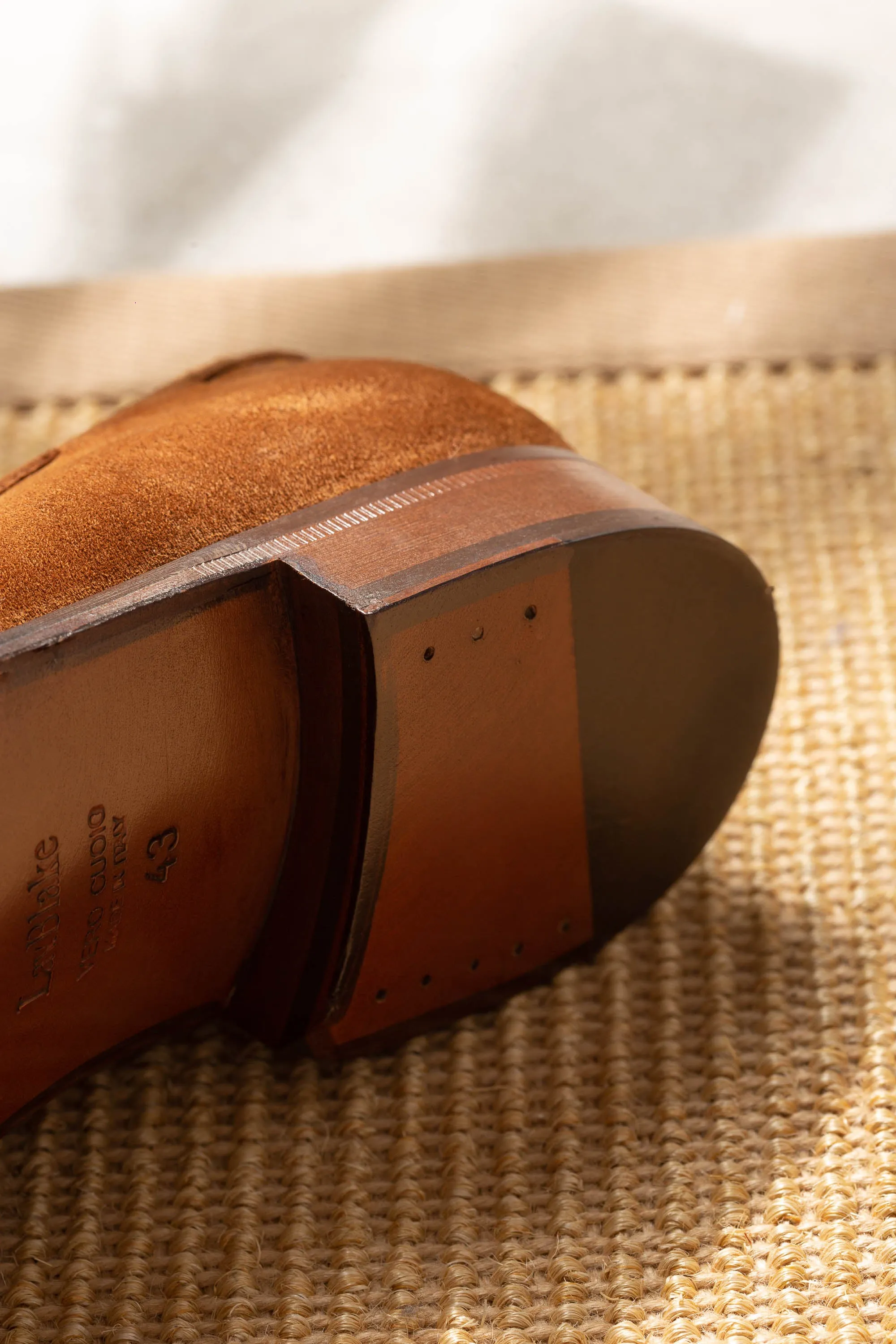 Cognac suede tassel loafers - Made In Italy