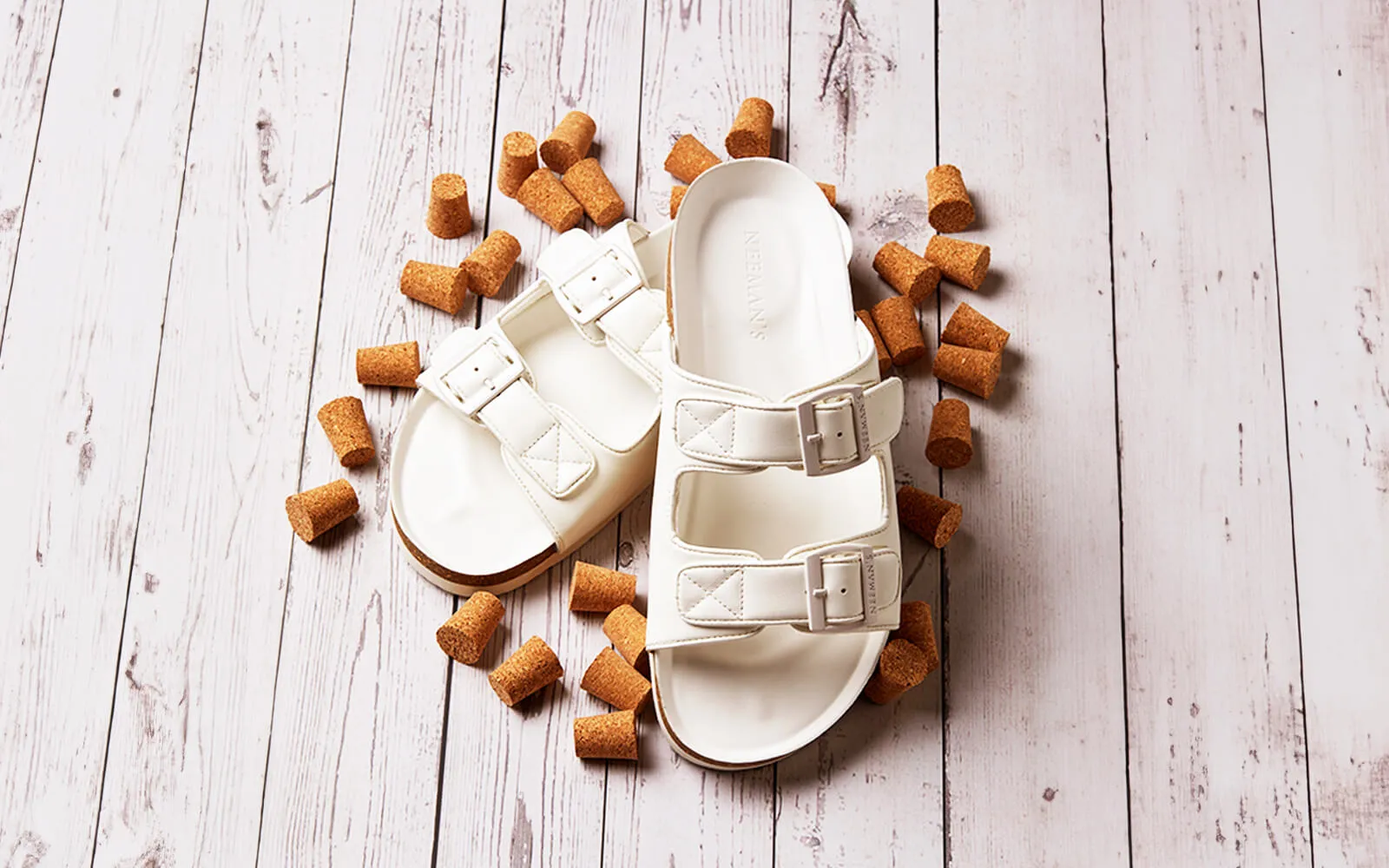 Cork Sandals : Brilliant White