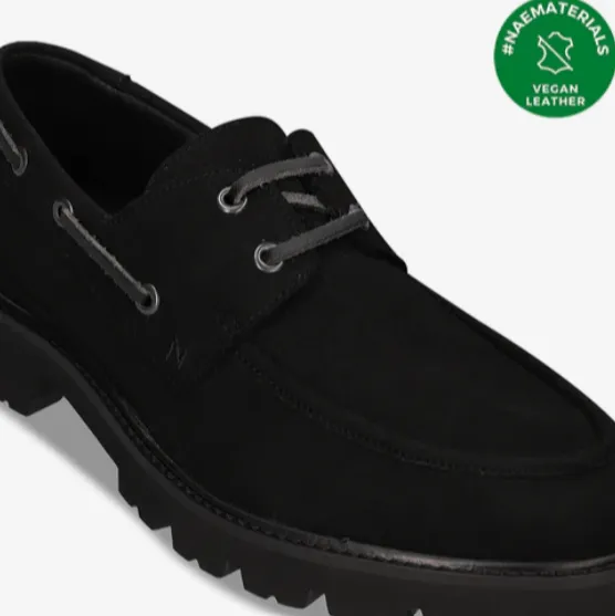 Dario Men's Vegan Suede Boat Shoes | Black