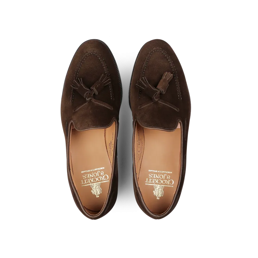 Dark Brown Suede Leather Cavendish II Loafers