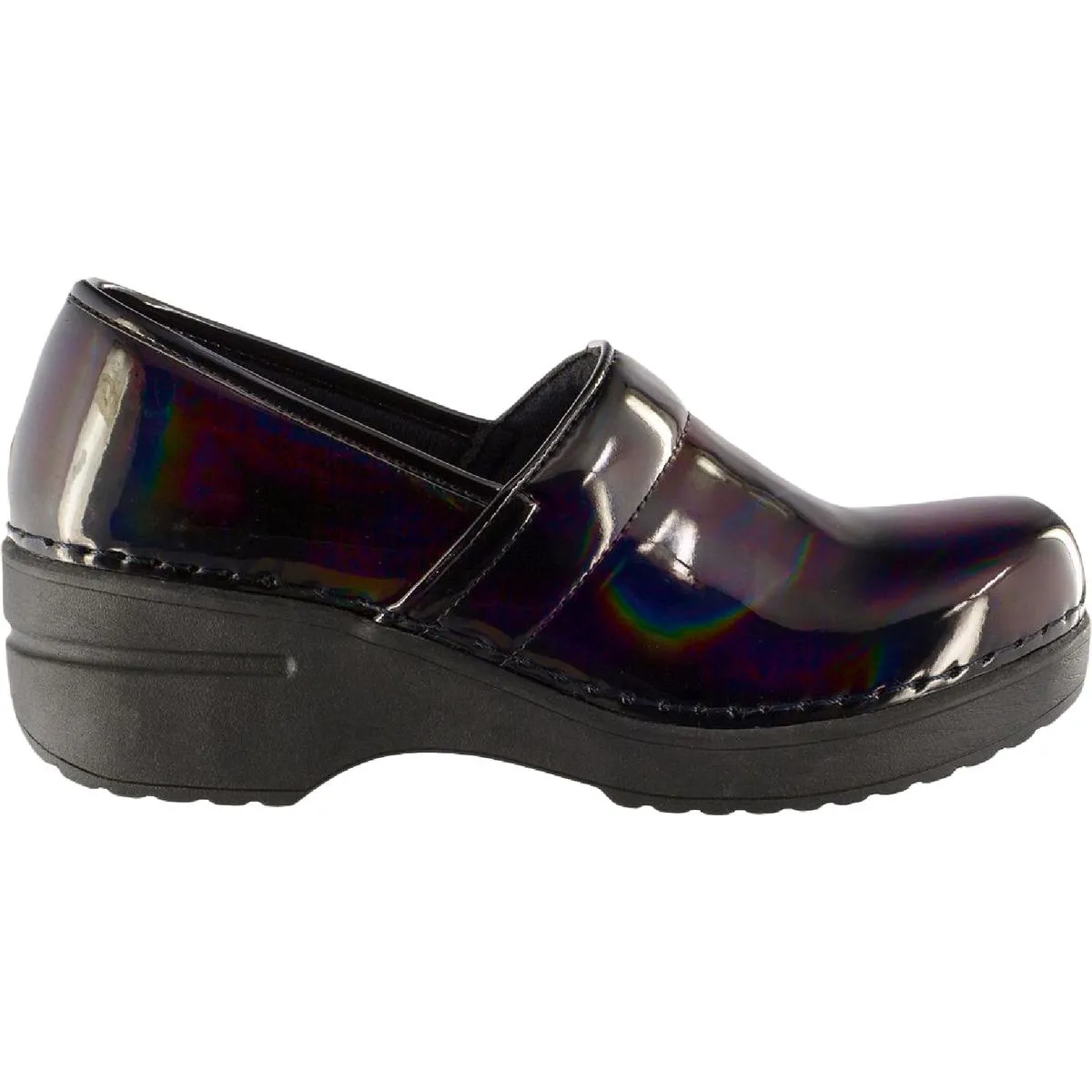 Easy Works by Easy Street Womens Lead Patent Slip On Clogs