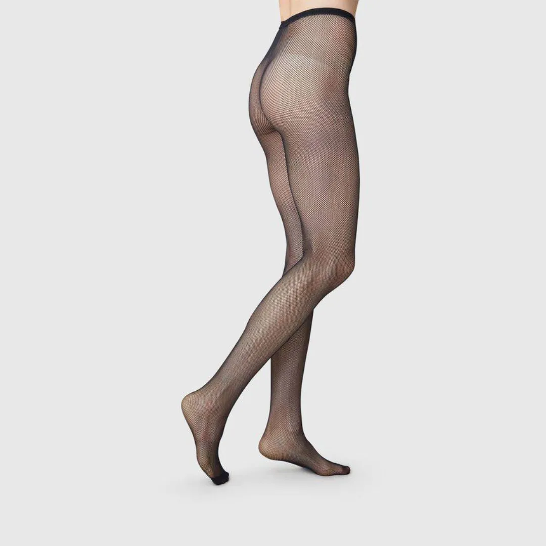 Elvira Micro Net Tights: Black