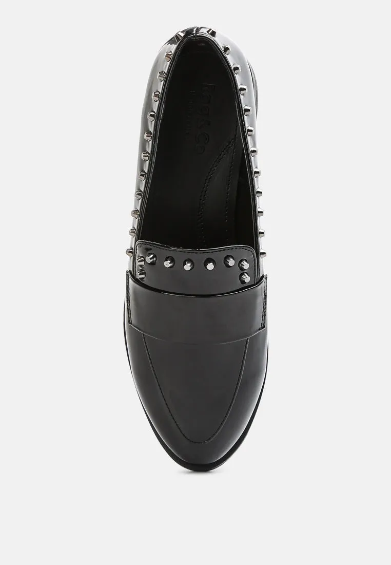 Emilia Patent Stud Penny Loafers