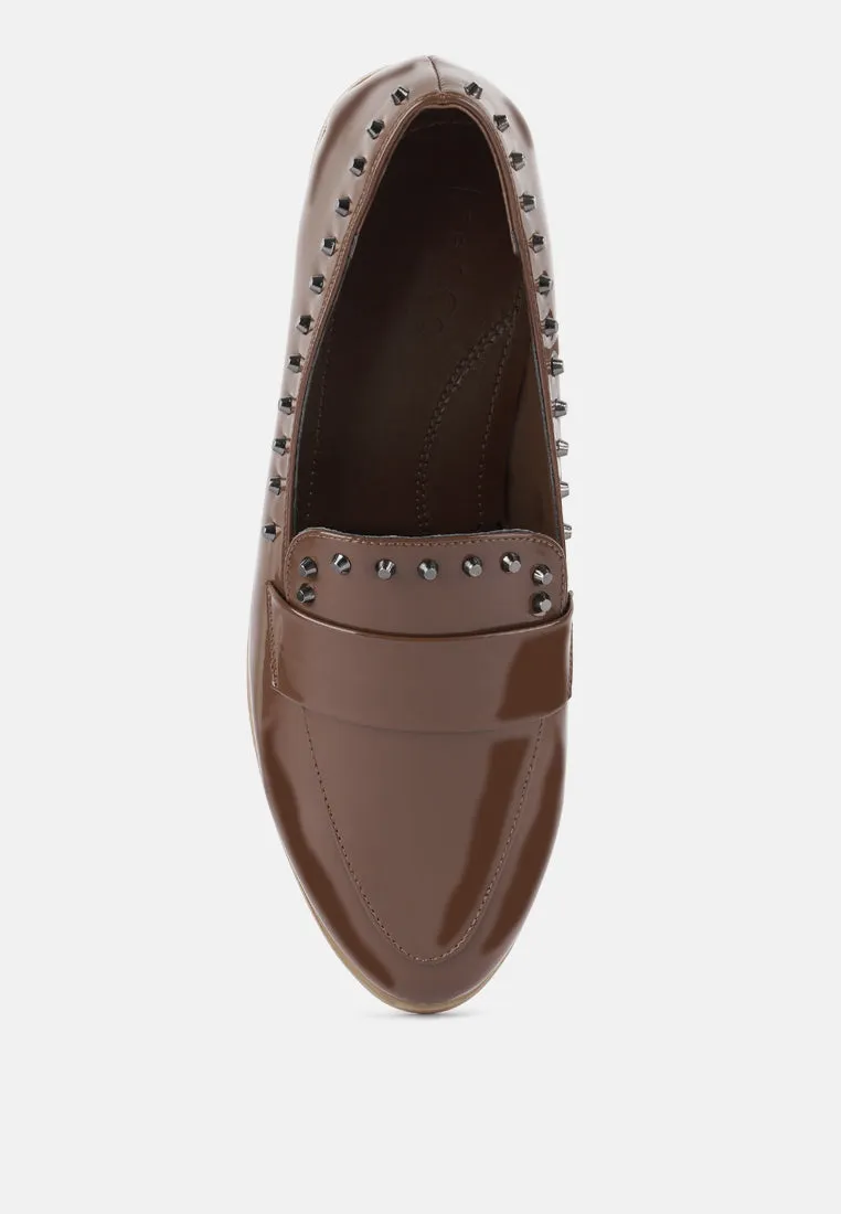 Emilia Patent Stud Penny Loafers