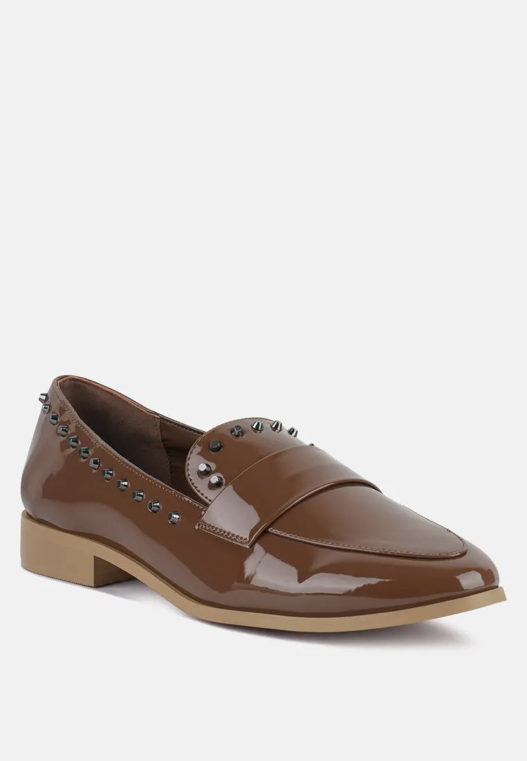 Emilia Patent Stud Penny Loafers