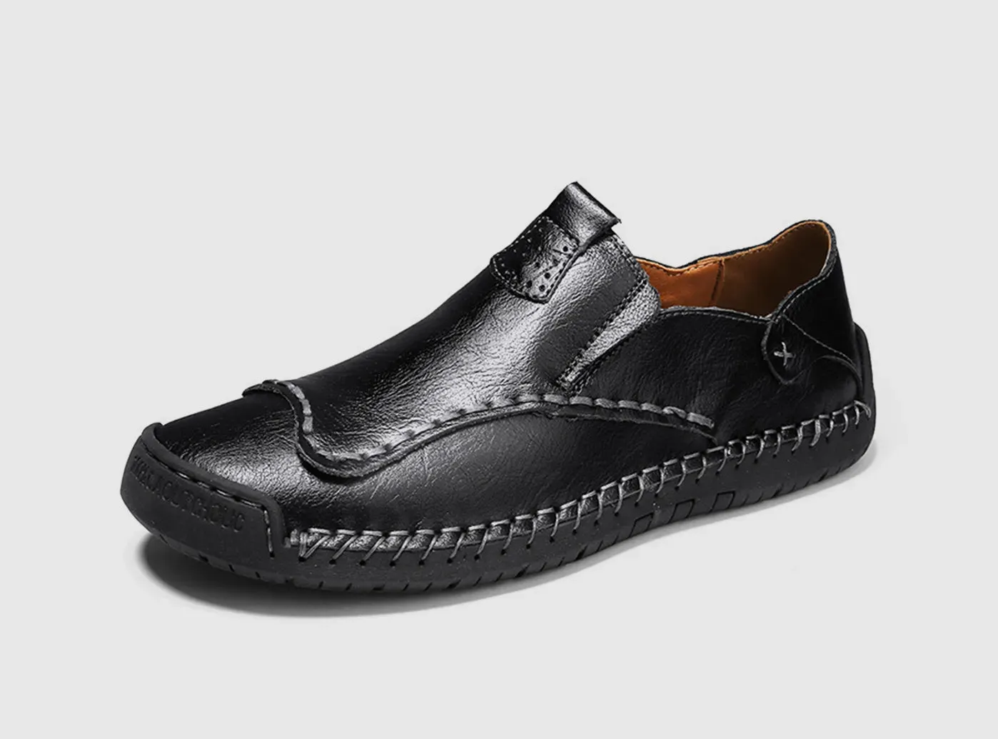 FitVille Men's Casual Slip-On Leather Shoes