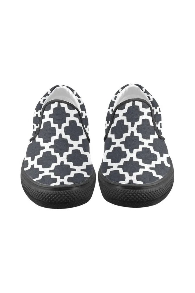 Geometric Tessellation Men's Slip-on Canvas Shoes