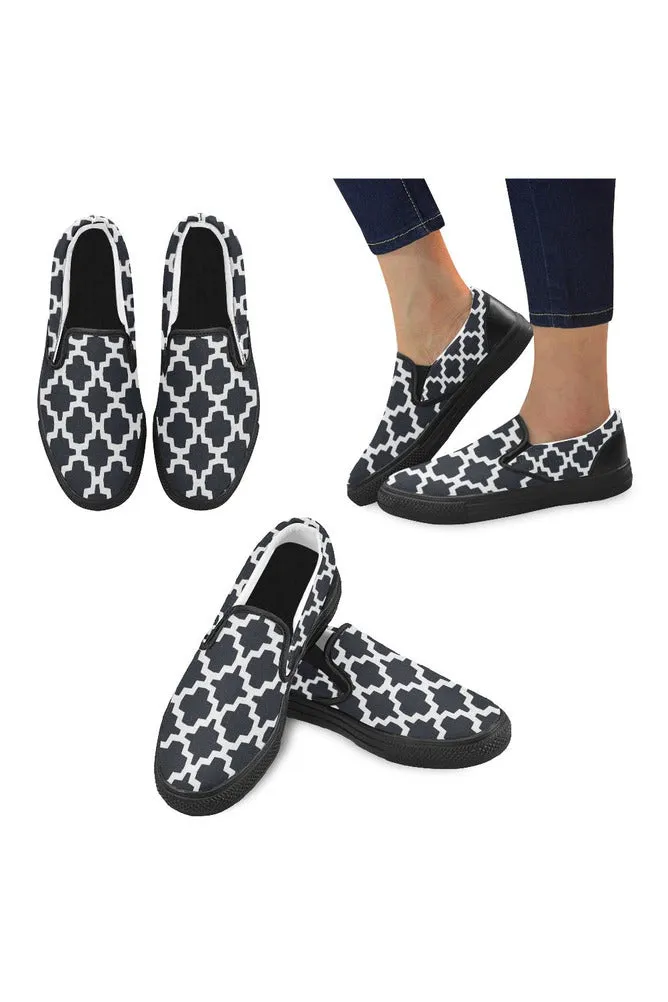 Geometric Tessellation Men's Slip-on Canvas Shoes