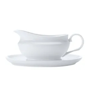 Gravy Boat & Saucer - White