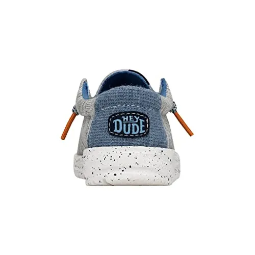 Hey Dude Wally Toddler Jersey Light Grey Size 9 | Toddler Shoes | Toddler Lace Up Loafers | Comfortable & Light-Weight