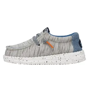 Hey Dude Wally Toddler Jersey Light Grey Size 9 | Toddler Shoes | Toddler Lace Up Loafers | Comfortable & Light-Weight