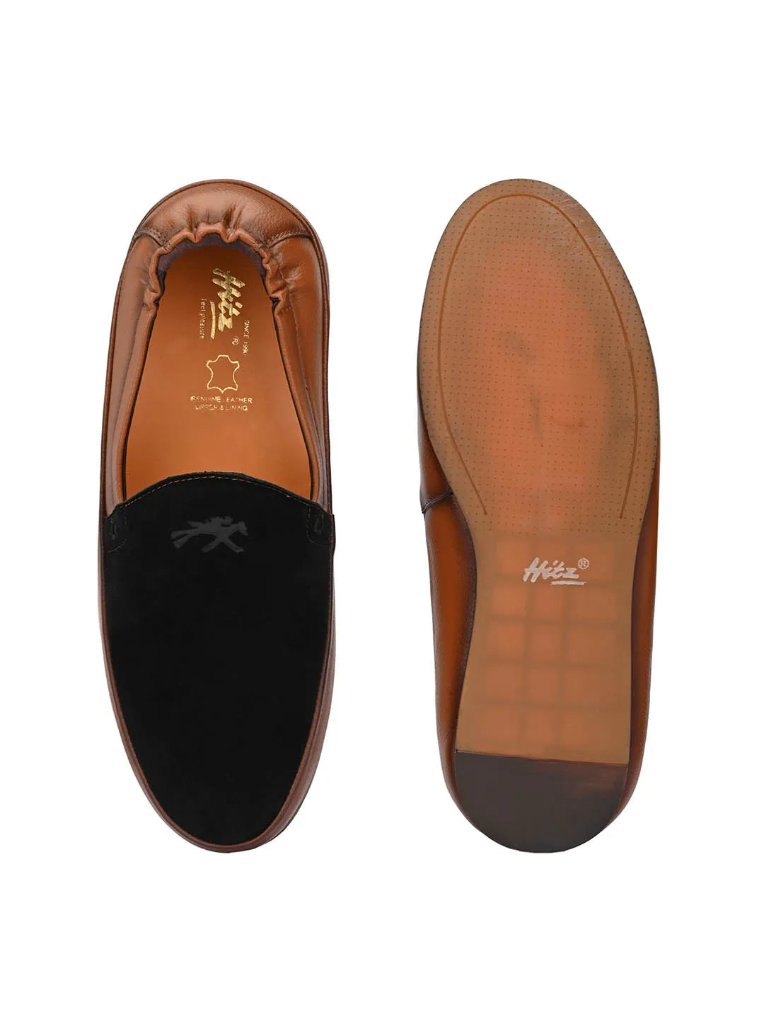 Hitz Men's Tan Synthetic Slip-On Casual Shoes