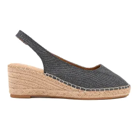 Imelda Black & SIlver Espadrille