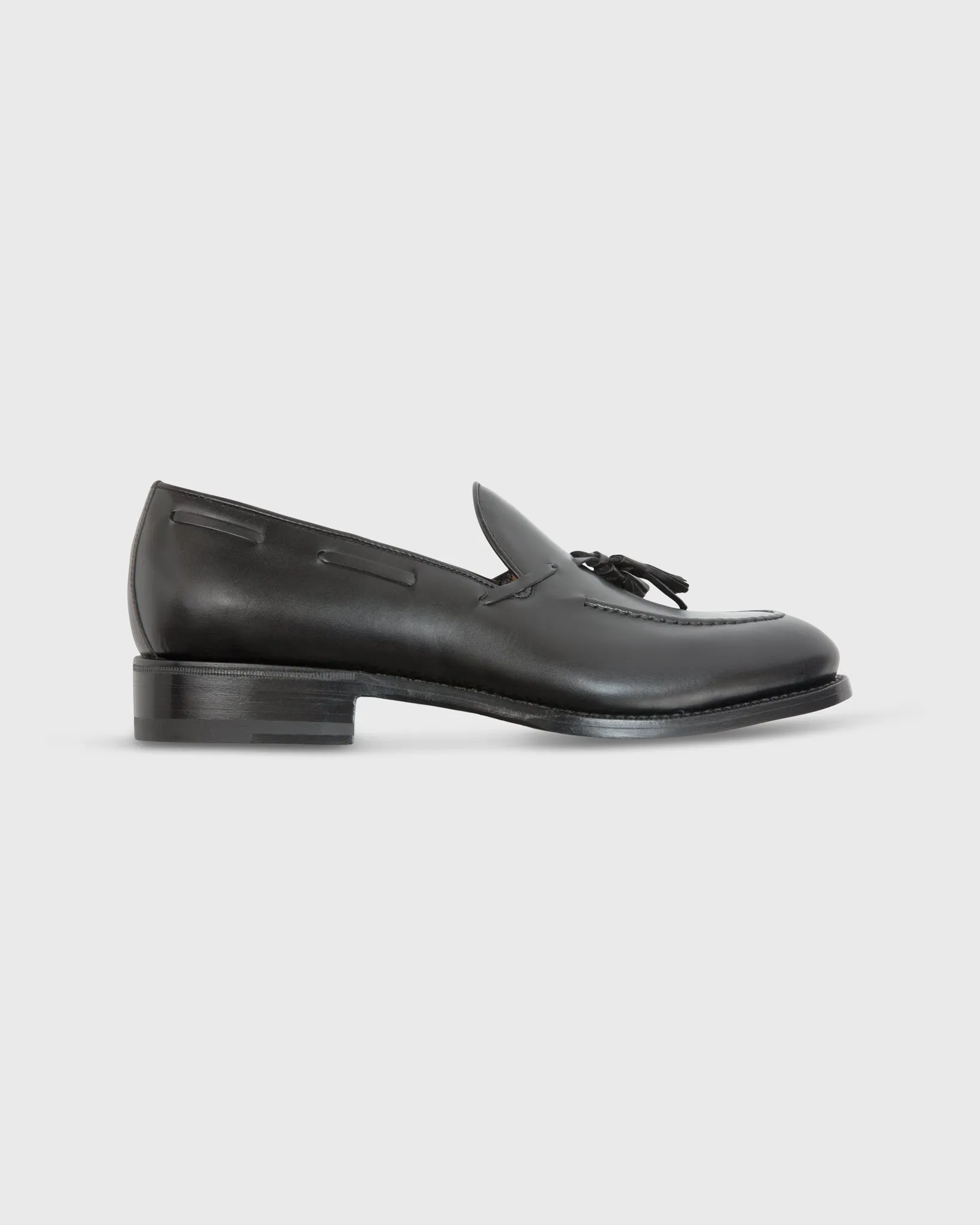 Italian Tassel Loafer in Black Calfskin