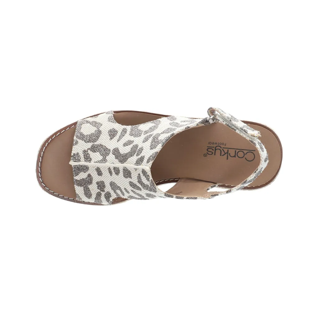 K Bye Leopard Print Espadrille Wedge Sandals