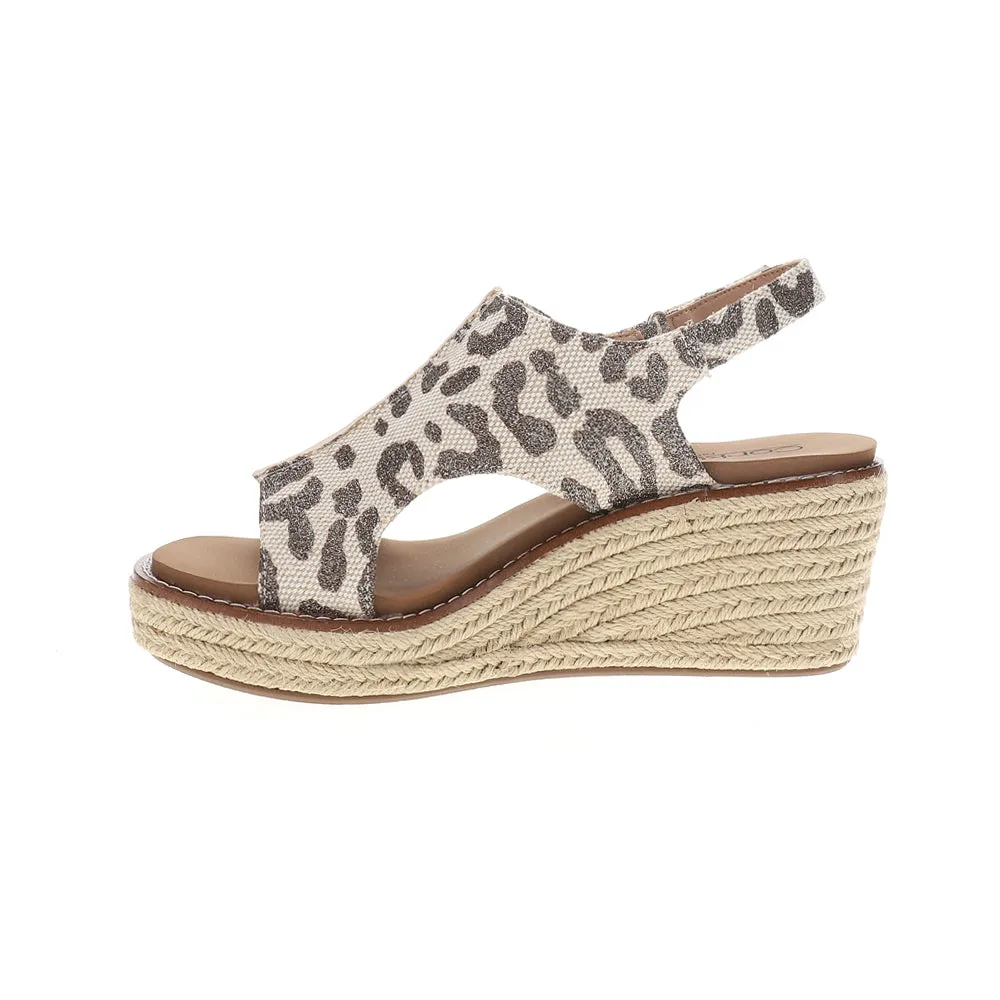 K Bye Leopard Print Espadrille Wedge Sandals