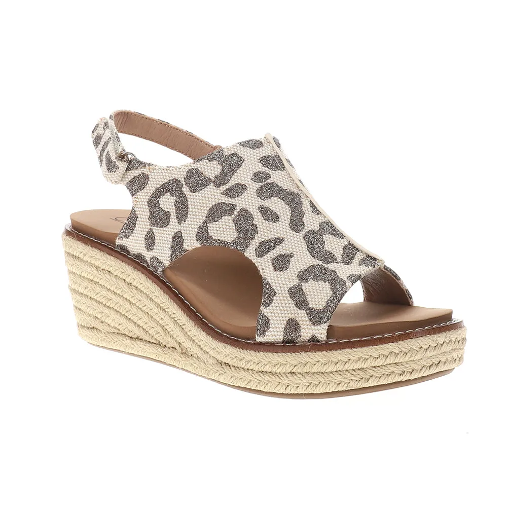 K Bye Leopard Print Espadrille Wedge Sandals