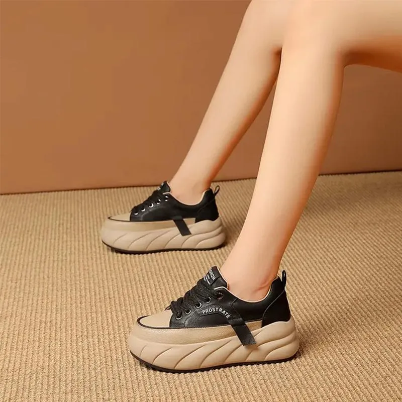 Leather Muffin Bottom Casual Women's Shoes