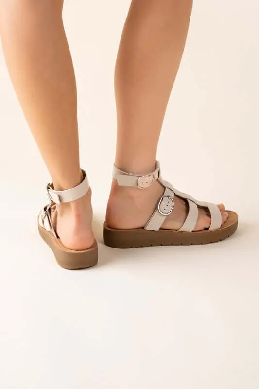 Ledell-S Gladiator Sandals in Black & White