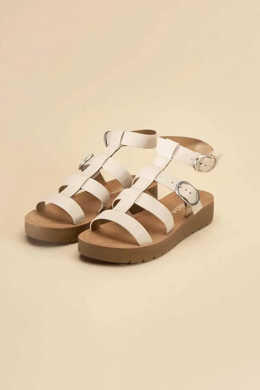 Ledell-S Gladiator Sandals in Black & White