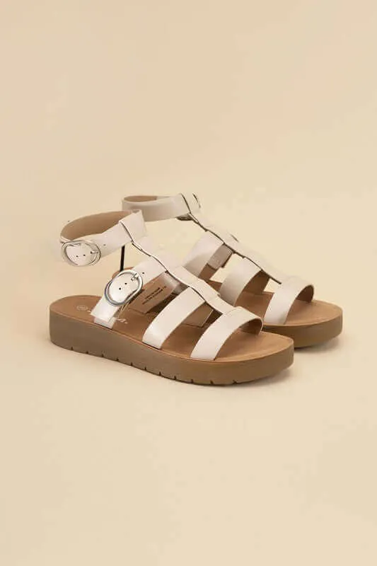 Ledell-S Gladiator Sandals in Black & White