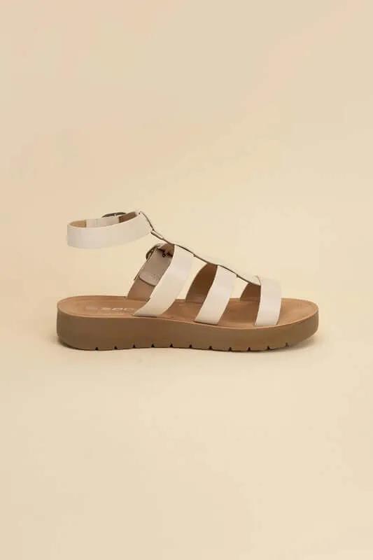 Ledell-S Gladiator Sandals in Black & White