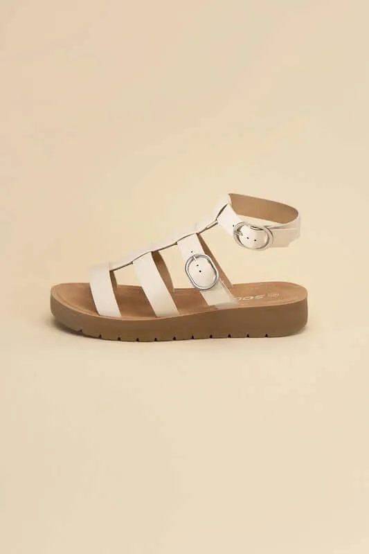 Ledell-S Gladiator Sandals in Black & White