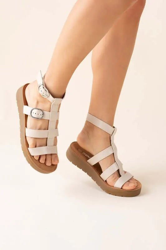 Ledell-S Gladiator Sandals in Black & White