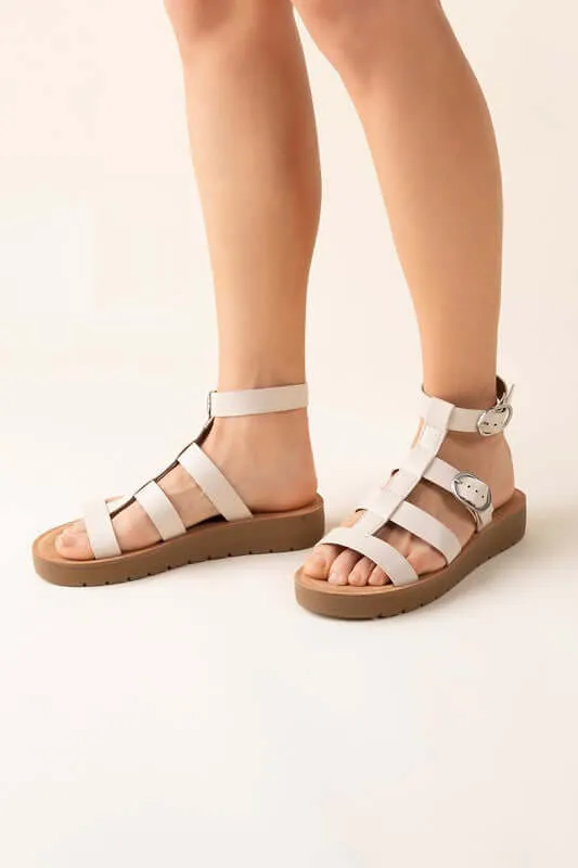 Ledell-S Gladiator Sandals in Black & White